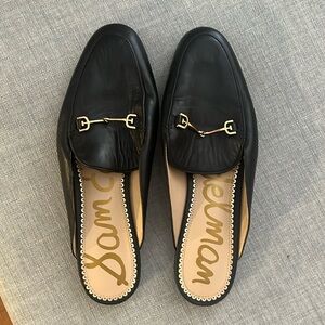 Sam Edelman black slip on mules